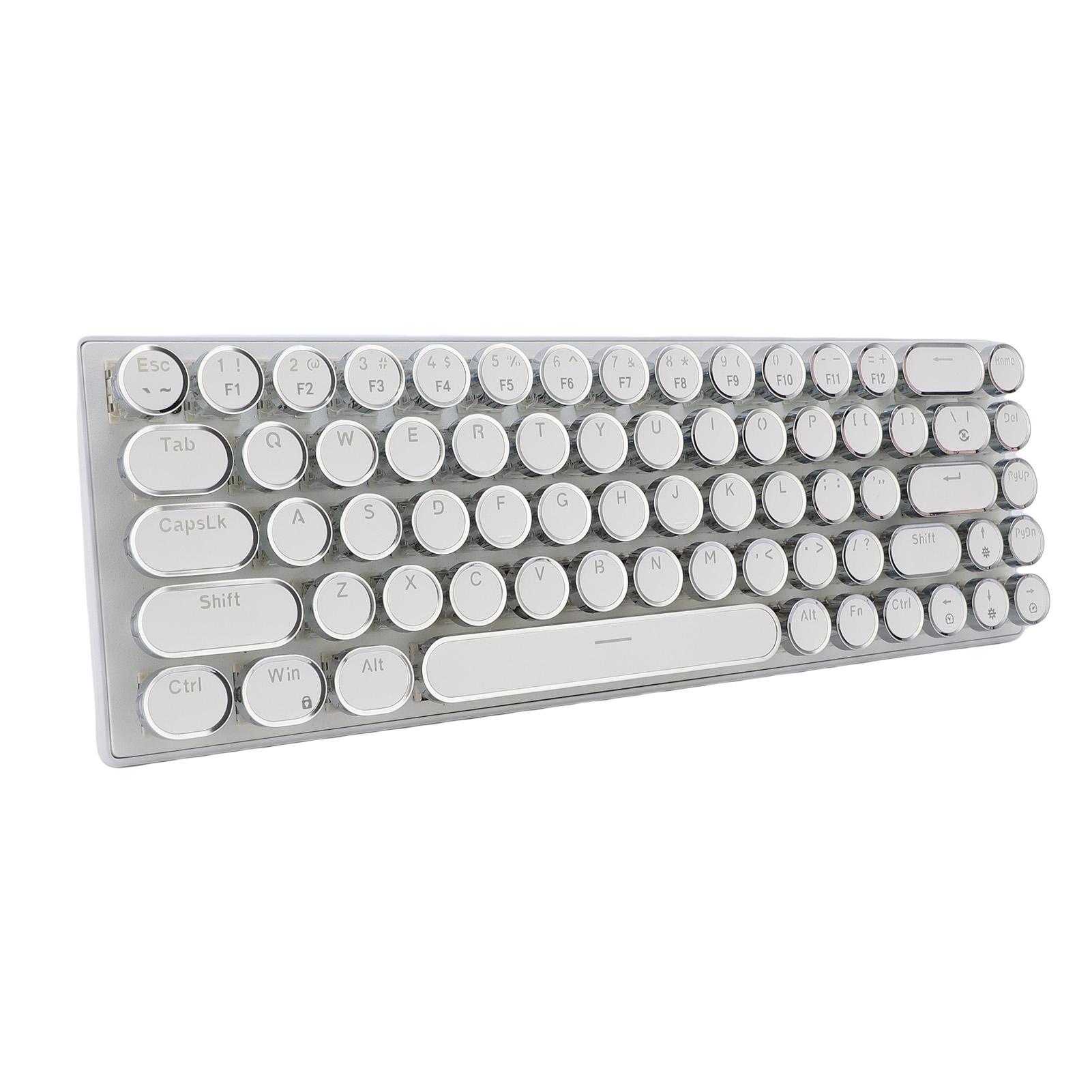 

Проводная механическая клавиатура с RGB-подсветкой, синие переключатели, круглая клавиатура на 68 клавиш, ретро игровая клавиатура для белый