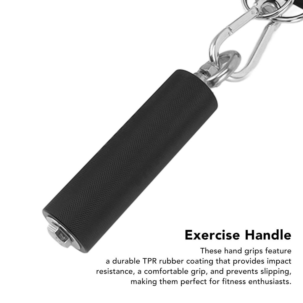 1Pair Pull Up Handle Cable Handle TPR Rubber Coated Grip Anti Slip Straight Gym Equipment Attachment for Weightlifting Exercise