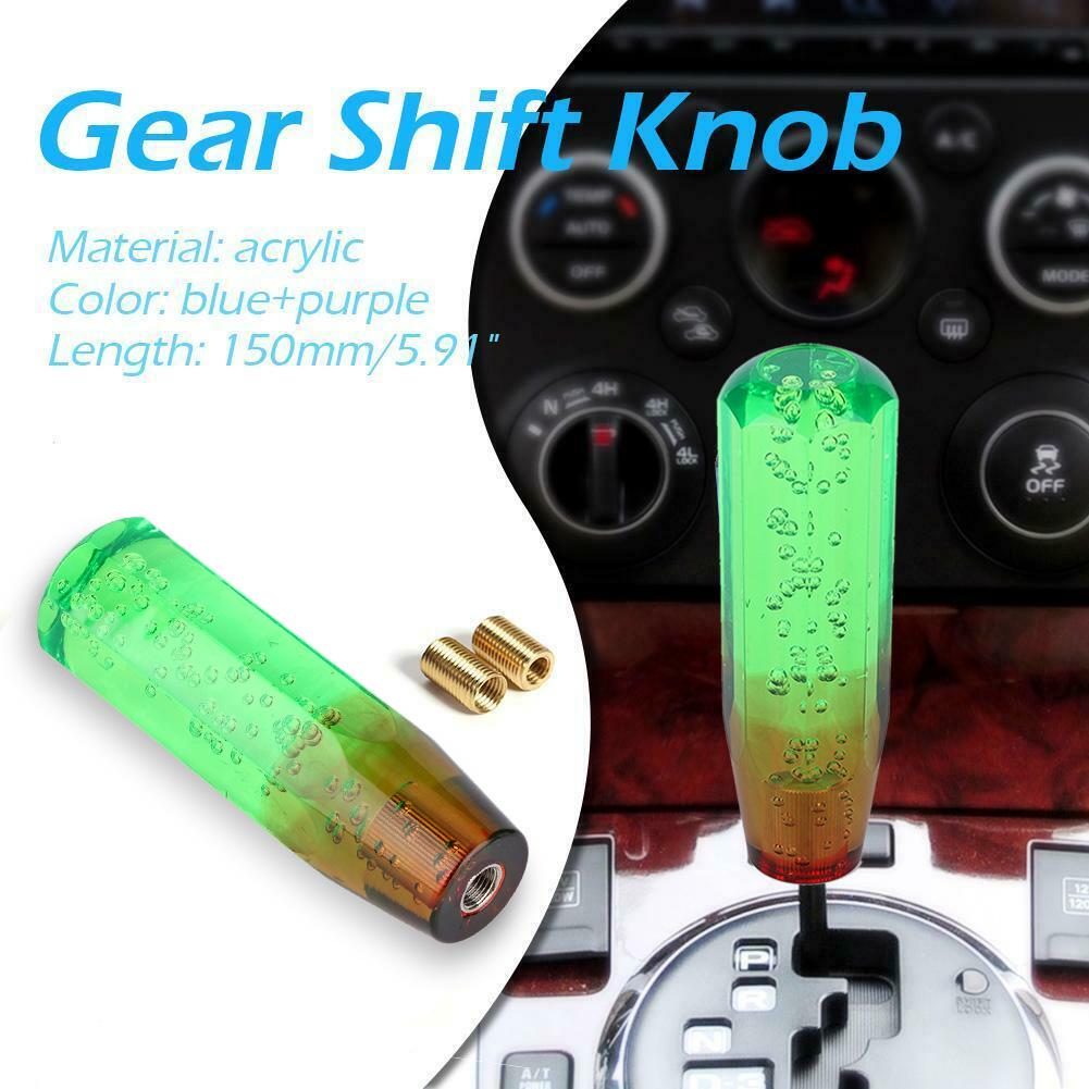 Universal Two Color Crystal Bubble Shift Knob Manual Gear Stick Lever Head with 8mm 10mm Threaded