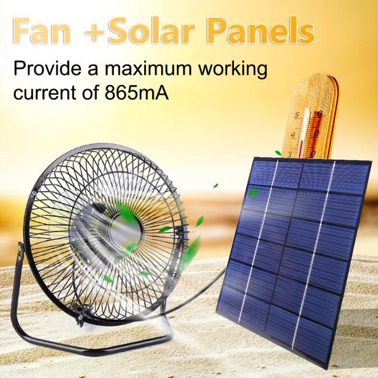 Solarpanel mit 8-Zoll-Lüfter Bürstenloser Motor 5,5W Polykristallines Solar-Kühlgebläse Außenbelüftung Einstellbare Windgeschwindigkeit Hühnerstall Solarventilator