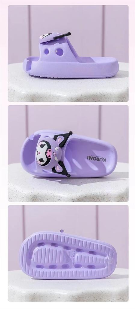 Kuromi Baby Room Stylish Slippers, Sandals, Kids, Shoes, Slippers, Shoes, Indoor, Toilet, Non-slip, Amphibious, Quiet, Girls, Boys, Character, Cute,