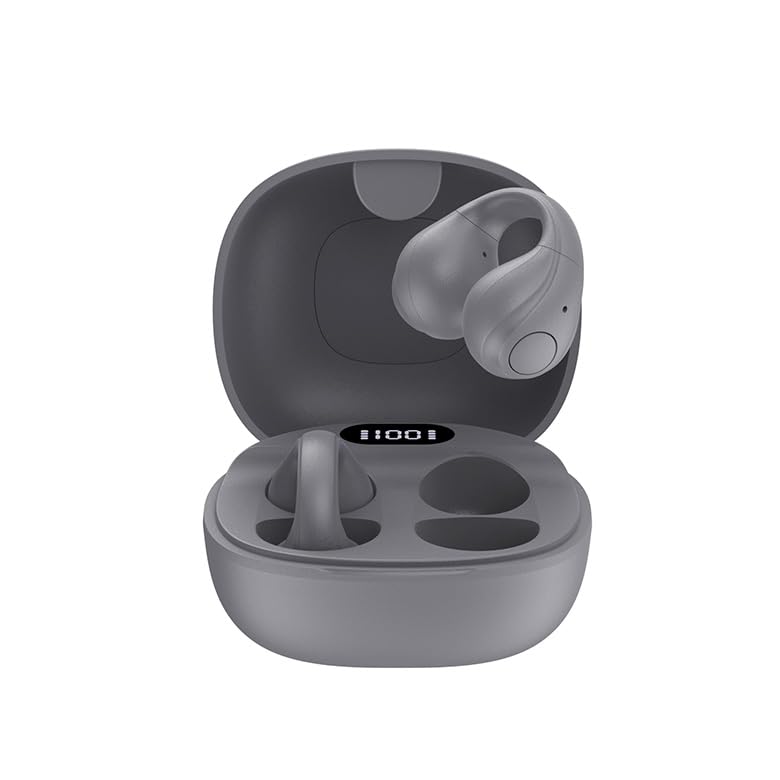 Green House Wireless Easy Work Listen While Gray Earphones, Open-Ear Style, Lightweight, Waterproof, IPX4, Operation, BGM, Working, (GH-OWSB-GY)