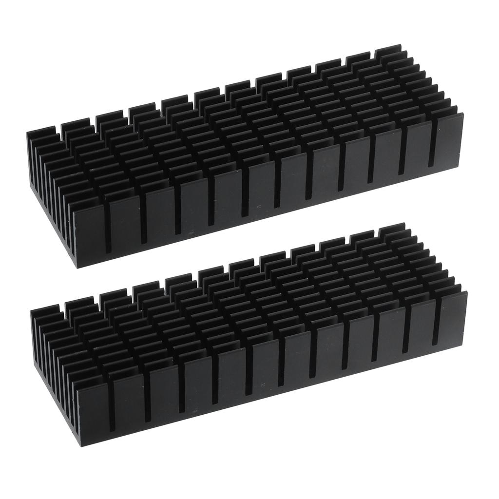 2Pcs Cooling Fins Aluminum Power Radiator Slotted Heatsink Kit for Electronics 120x40x20mmWith Adhesive