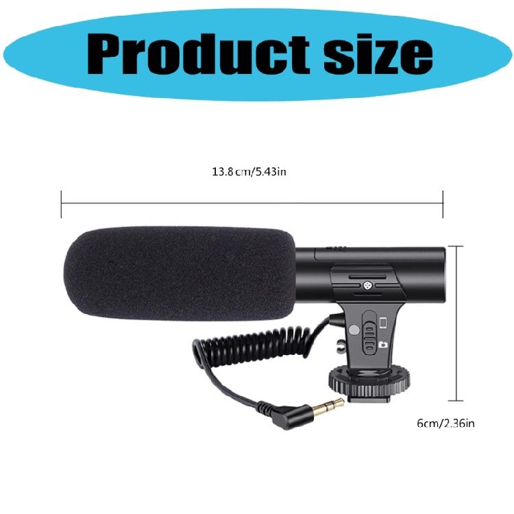 Sensitive DSLR Microphones 70Hr Continuous 3.5mm Sound Output For Live Broadcasts Video Recording