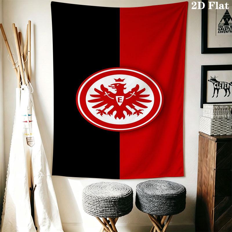 Eintracht Frankfurt Logo Wandbehang Bedruckte Stoffdecke Dekorative Wandteppiche für Schlafzimmer Wohnzimmer Heimdekoration