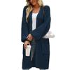 Solid Color Women's Knitted Mid-length Cardigan with Pockets