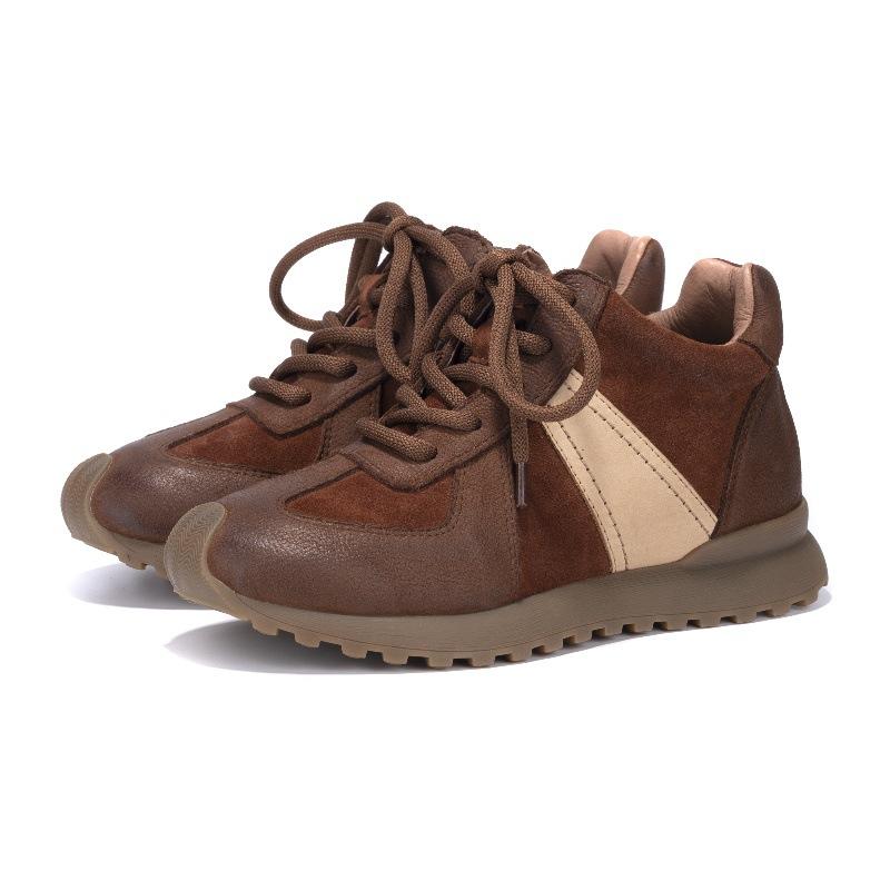 Skórzane niemieckie buty treningowe damskie aksamitne, termiczne, codzienne buty z wysokiej cholewki, pierwsza warstwa skóry bydlęcej, nowe buty sportowe damskie