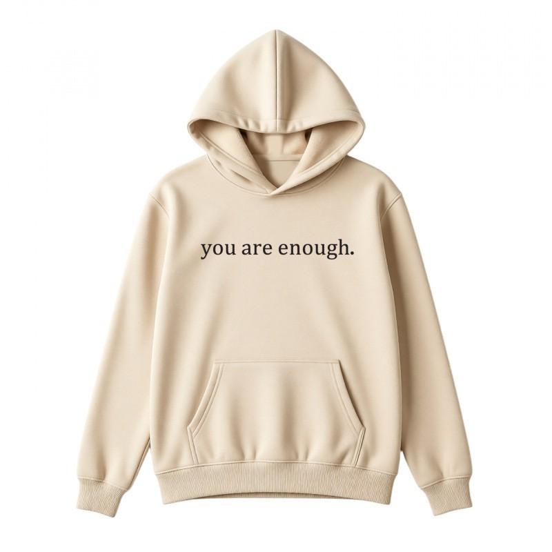 Unisex Oversized Hooded Sweatshirt With Letter Print Fleece Lined Kangaroo Pocket Long Sleeve Streetwear Top
