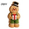 Cute Xmas Home Accents Cartoon Gingerbread Wooden Ornament, Double-sided Printed Desktop Tabletop Figurines, Festive Window Display Decorative
