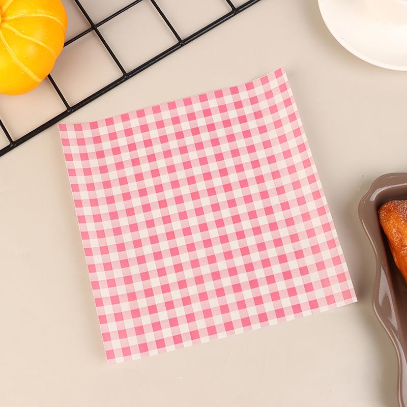 50Pcs Food Waxed Paper Oil-Proof Wax Paper Bread Sandwich Burger Fries Macarons Packaging Kitchen Baking Tool Packaging Decor