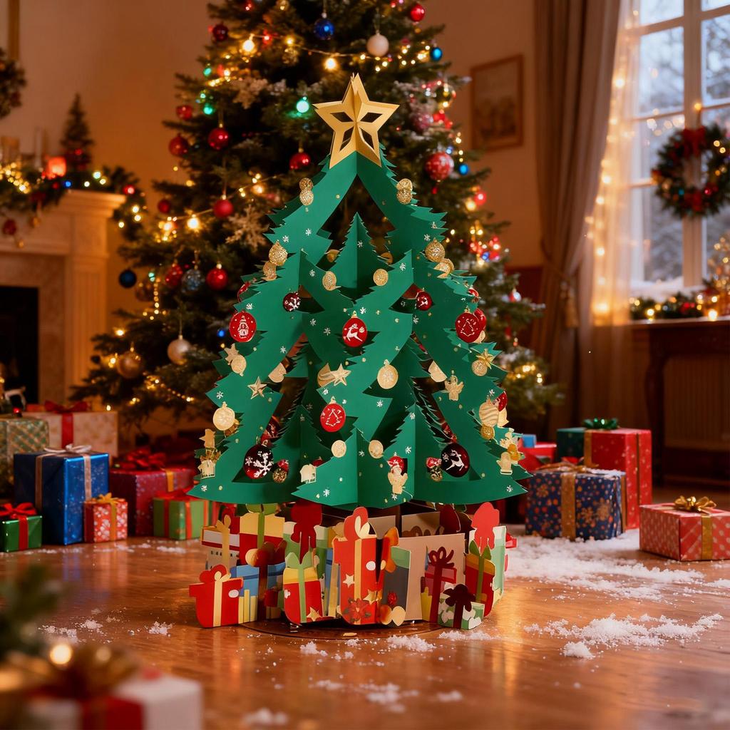 Weihnachtsbaum 3D Dekorative Karte Perfekt für festliche Anlässe Tolles Geschenk für Eltern Geschwister Lehrer Klassenkameraden