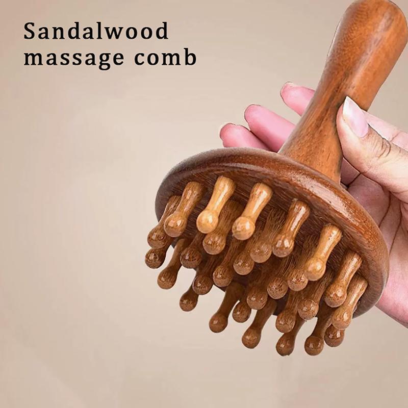 Trähandhållen Massageborste Trä Meridian Gua Sha Slimmande Borste Massager Mage Hela Kroppen Massagekam Akupressurborste