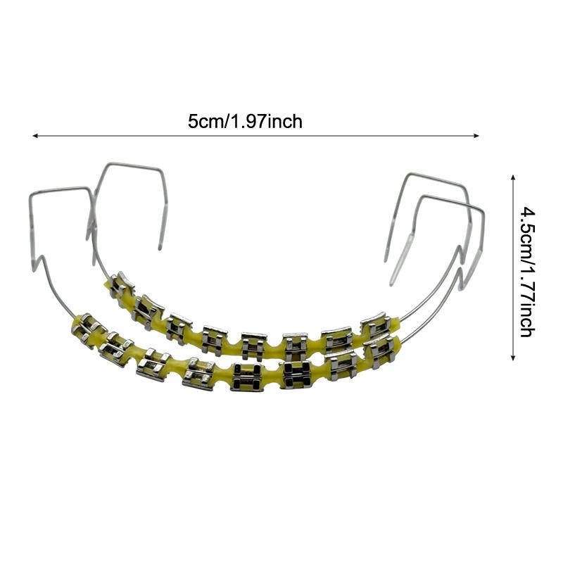1 Pair Dentistry Brackets Braces With Hook Dental Decoration Accessories Metal Wires Colorful Orthodontic Ligature Ties With Box