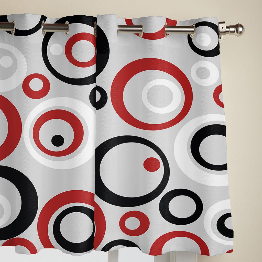 Circle Abstract Geometry Window Curtain Living Room Luxury Valance Curtain for Bedroom Home Kitchen Decor Curtain