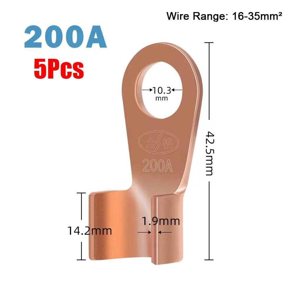 5/10Pcs OT Type OT Wire Nose Terminal Crimp Copper 10A-400A OT Cable Connector Kit 1.5-16mm2 Bolt Hole OT Lugs Ring Crimp
