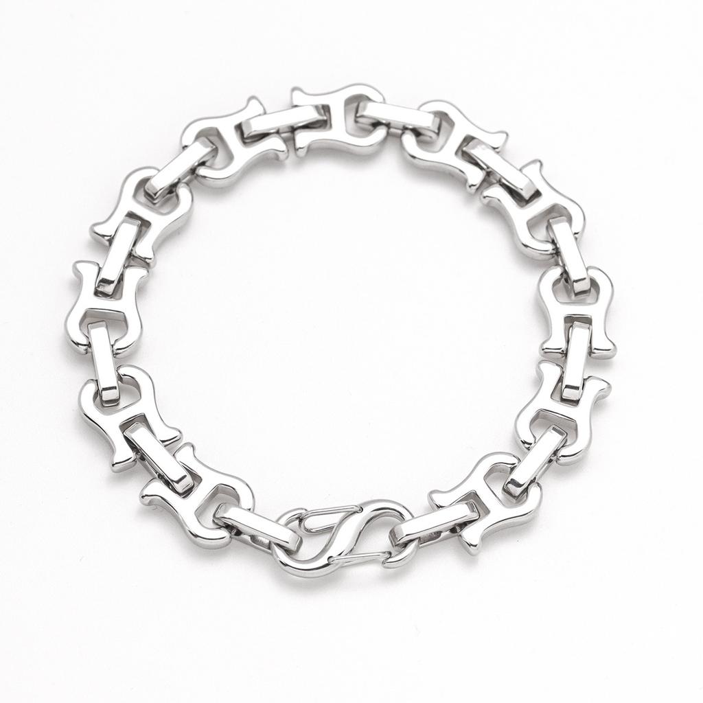 Titanium Steel Bracelet, Retro Trendy Stainless Steel Men'S Bracelet U-Shaped Hip-Hop Casual Simplicity Does Not Fade