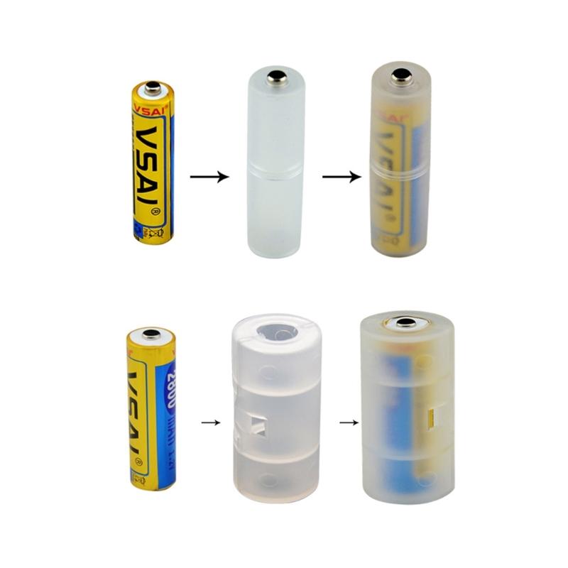 10 adattatori da batteria AAA ad AA, convertitori di batteria, porta adattatori da AA a C con/senza contatto metallico sul fondo