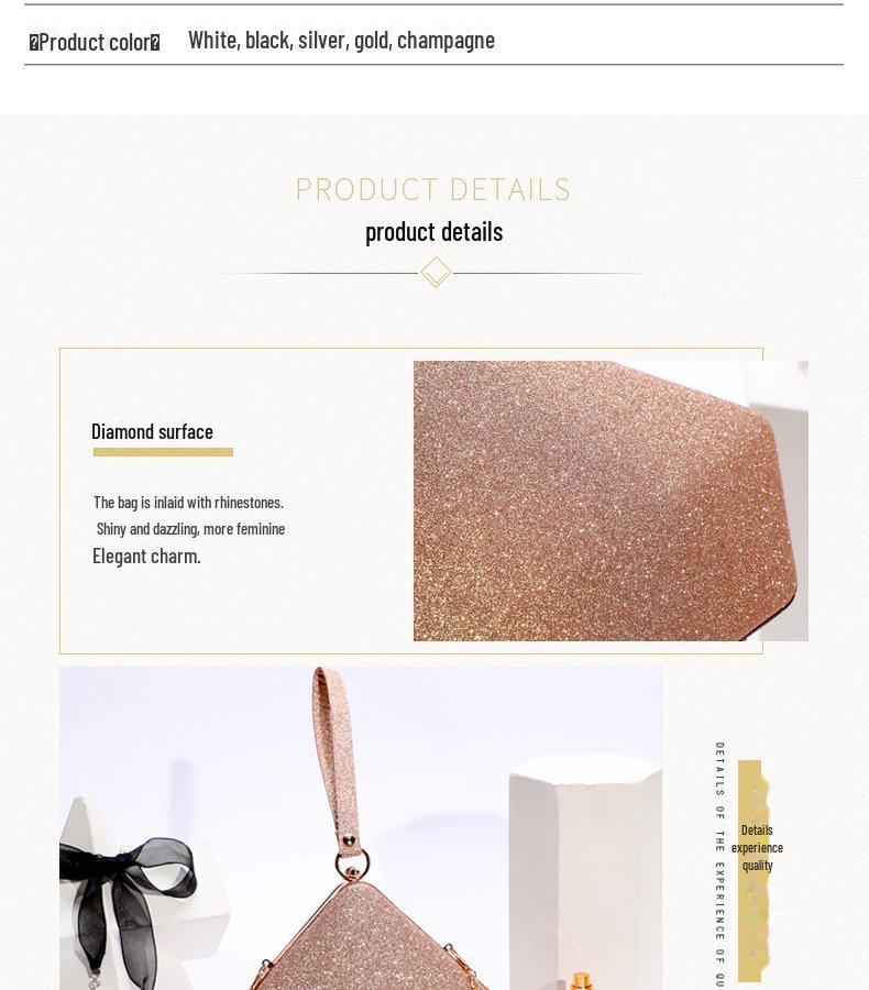 Trendy French Reflective Sequin Evening Bag – Stylish Handheld & Shoulder Bag for Weddings & Makeup