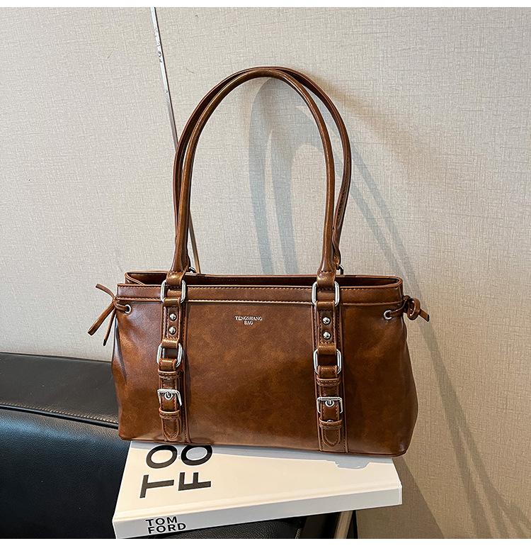 

Стильная ретро корейская сумка-тоут - Женская большая вместимость Осень/Зима 2025 Сумка через плечо