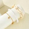 3Pcs/Set Bohemian Shell Conch Pendant Anklets Set For Women Trendy Summer Beach White Color Rice Beads Multilayer Anklet Jewelry
