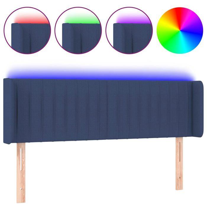 VidaXL Tête de Lit à LED Meuble de Chambre à Coucher Accessoire de Lit Double Tête de Cadre de Lit Intérieur Bleu 3123478
