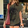Summer Short Sleeved T-shirt Spicy Girl Street Fashion Trend Lip Print Personalized Loose Casual Top Shirt