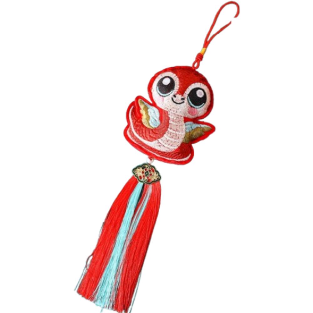 Traditional Embroidery Snake Wind Chimes Hanging New Year Pendants  New Year Decoration