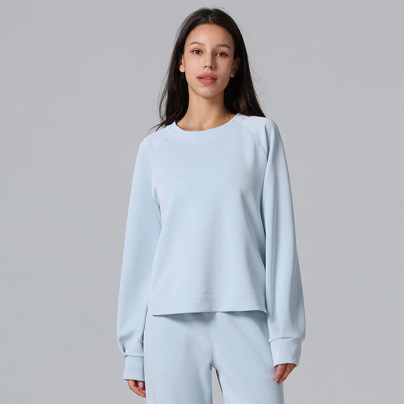 

Modal Air Long Sleeve Crew Neck Pullover - Lightweight Micro-Fleece Casual Sport Top S