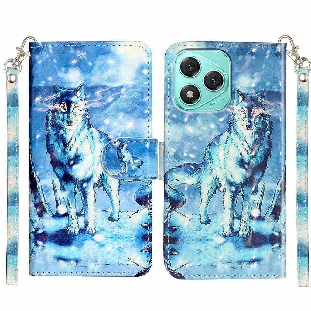 For Honor 400 Lite 5G Wallet Case 3D Pattern Printed Leather Phone Cover with Strap