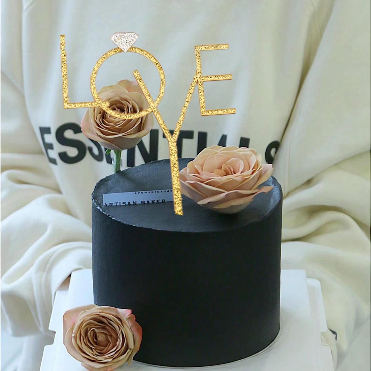 5Pcs/set Happy Valentine s Day Cupcake Topper ins Style Love Heart Marking Acrylic Cake Topper Wedding Party Dessert Decoration