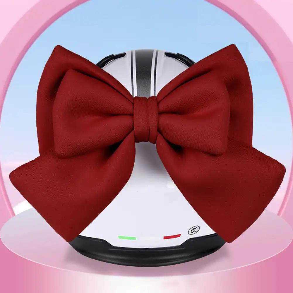 Cute Motorcycle Helmet Bow Decoration Electric Bike Helmet Body Bowknot Suction Cup Parts Decoration Accessories For Girl Women
