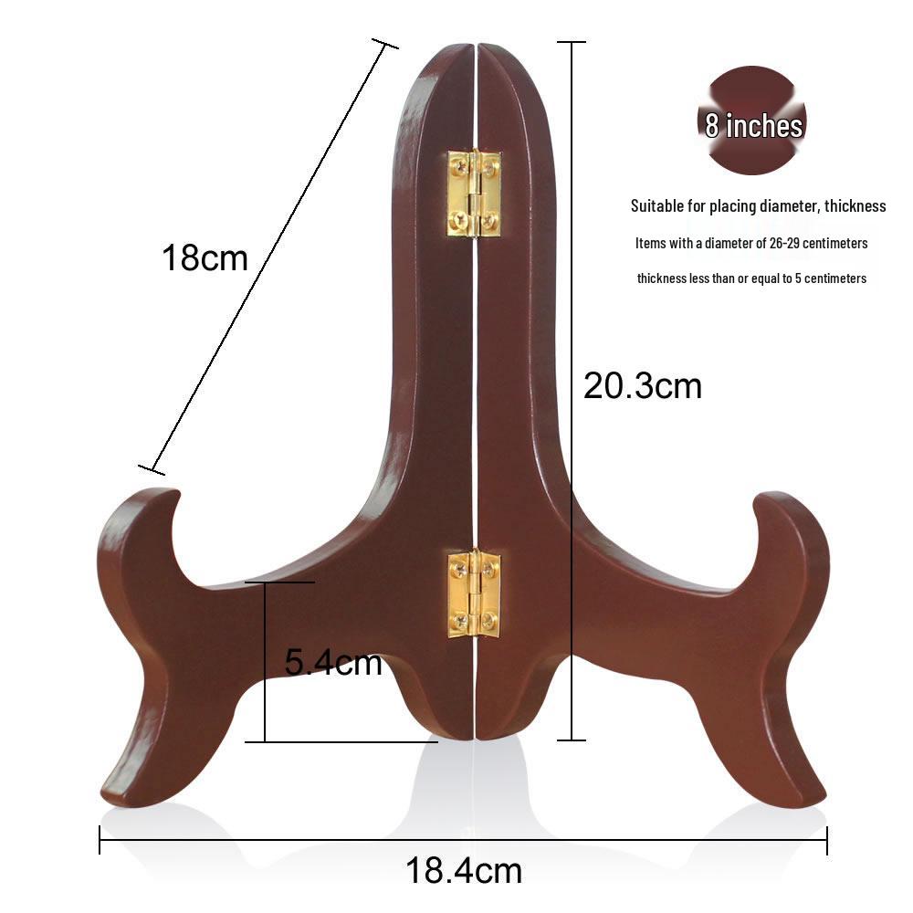 Solid Wood Decorative Plate & Frame Stand for Photos, Crafts, Porcelain, and Pu'er Tea Cakes