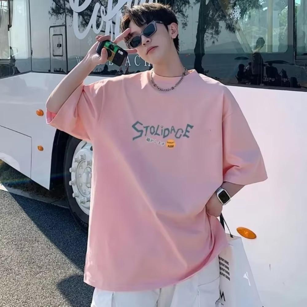 

8XL Men Oversize Korean Fashion Loose American Love Puppet Rabbit Print Short Sleeve Round Neck Versatile Trend Couple outfit XXXXXL