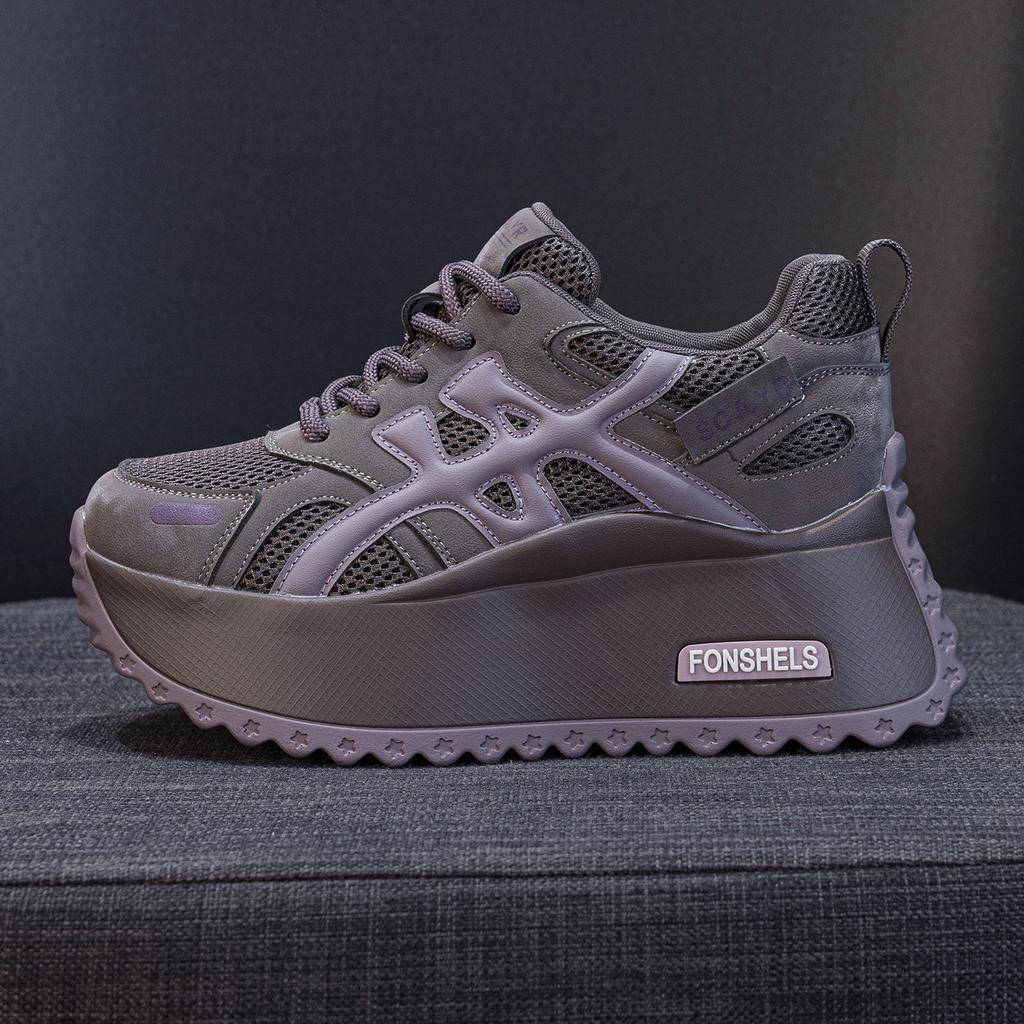 Thick-soled small Forrest Gump shoes women's 2025 autumn new light luxury explosion casual fashion heightening sports little white shoes