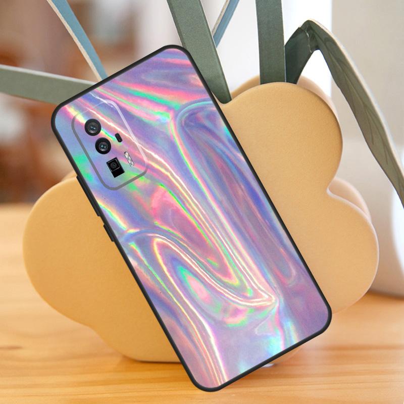 Rainbow Holographic Iridescence Case For POCO F6 Pro X6 X5 X3 F3 F5 M6 M5s Xiaomi 13T Pro 11T 12T 12 13 Lite 14 Ultra Cover