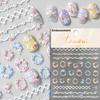 5D Mini Flowers Colorful Wreath Daisy Delicate Shiny Rhinestone Spring Self Adhesive NailArt Decorations Stickers Manicure Decal