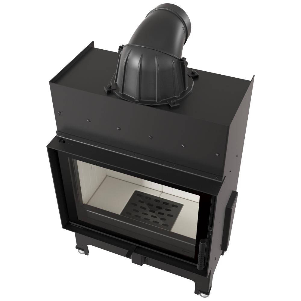 Air fireplace insert KRATKI FLOKI S 8kW Ø160 Recuperation Steel SET