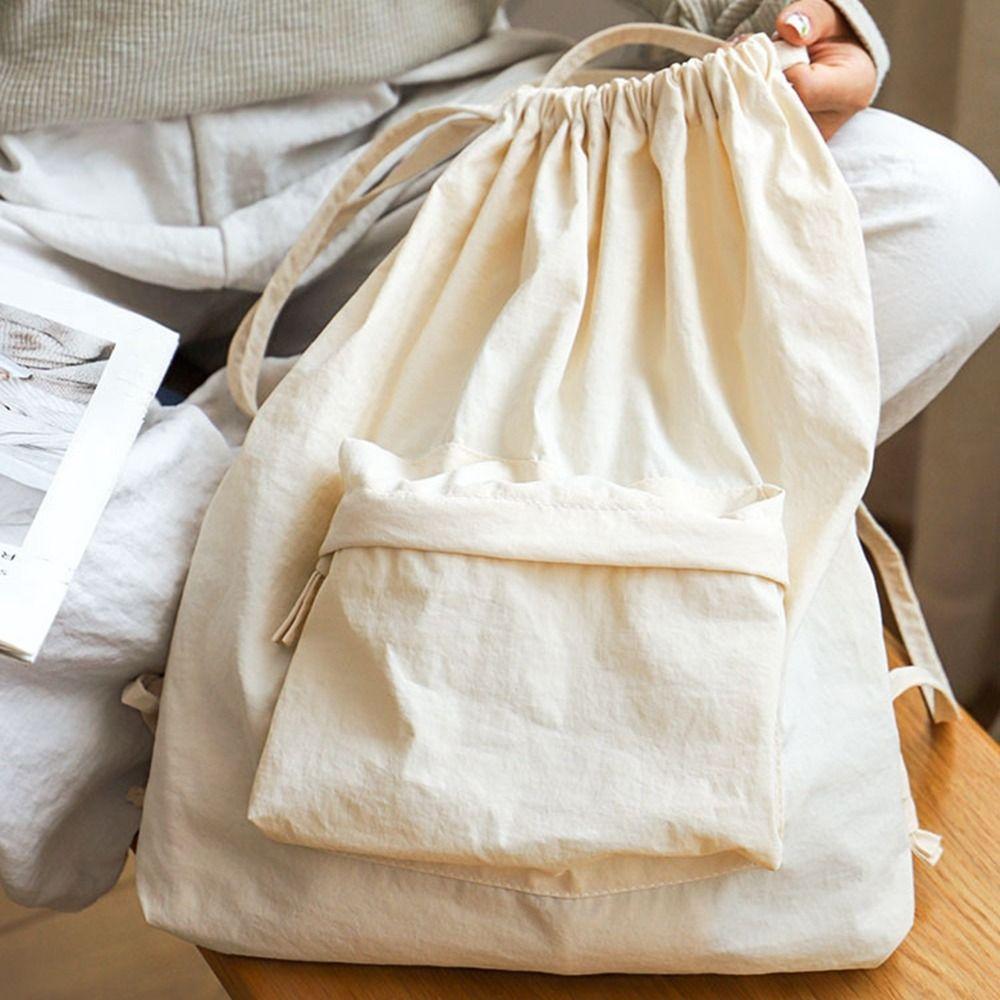 

Портативный нейлоновый рюкзак, сумка через плечо из ткани для поездок на работу, рюкзак со шнурком, офисный работник белый