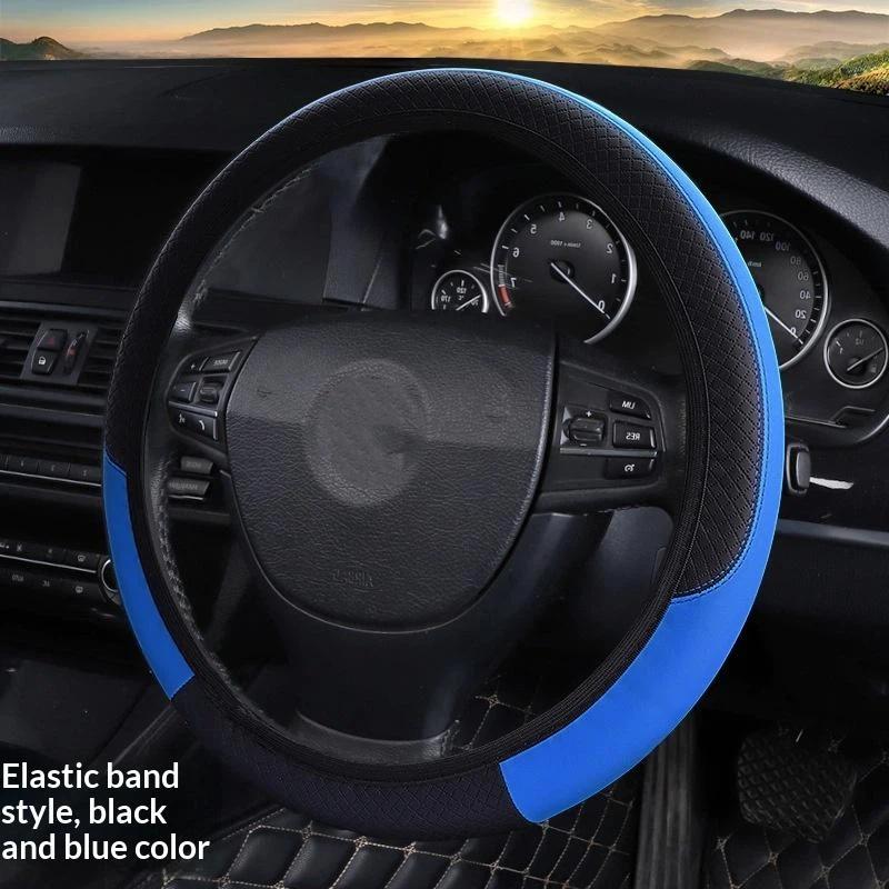 Durable 37-38cm Faux Leather Steering Wheel Cover Universal Design for Smooth Handling