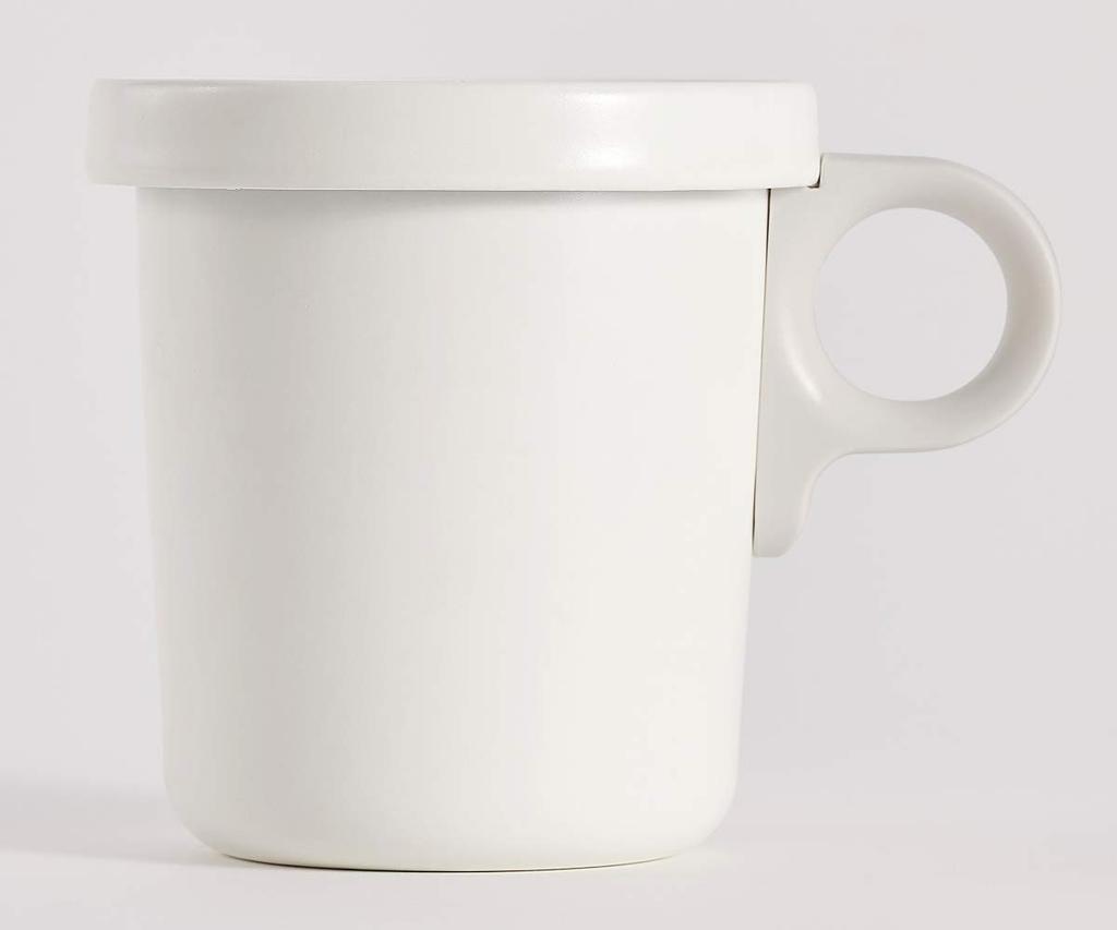 Ovject Camping Outdoor Made in Japan Mug Cup Enamel with Lid Hook Mug 360ml Detachable Handle White White O-EFM-WHWH