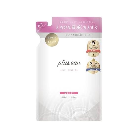 plus eau Shampoo Melty White Floral & Pear Scent Contains Silk Serum Ingredients Silicone Free Refill Refill Single Item 350ml