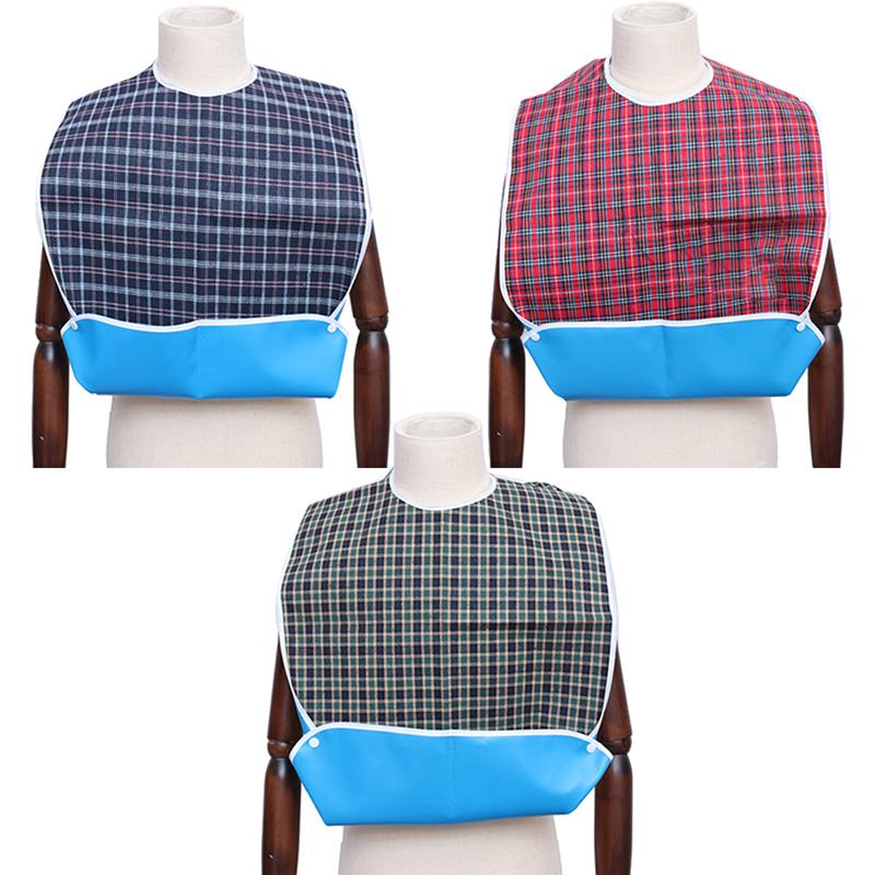 Waterproof Adult Bibs Elder Apron Bibs Adjustable Wearable Dinner Feeding Bib