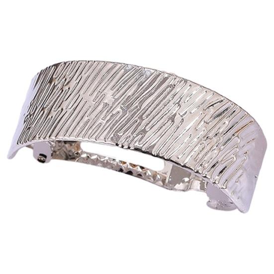 Metal Ponytail Hair Clip Geometric Semi-circle Anti-slip Strong Silver Color Curved Golden Shiny Alloy Hold Women Hair