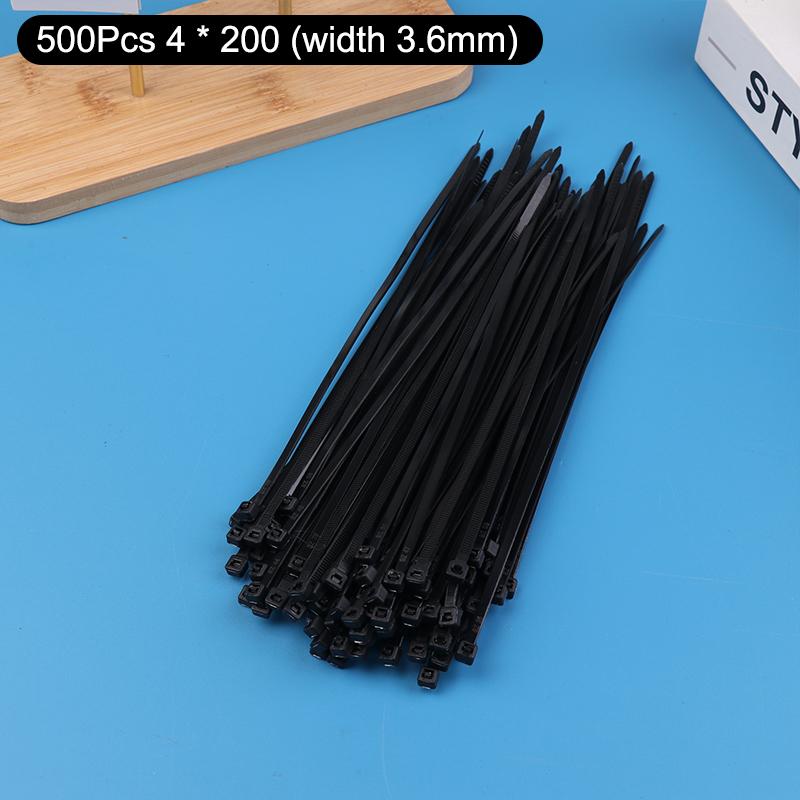 100/500 Stück Selbstverriegelnde Kabelbinder Kunststoff Nylon Verstellbar Kabel Befestigungsschlaufe Zuhause Büro Draht Reißverschlussbinder