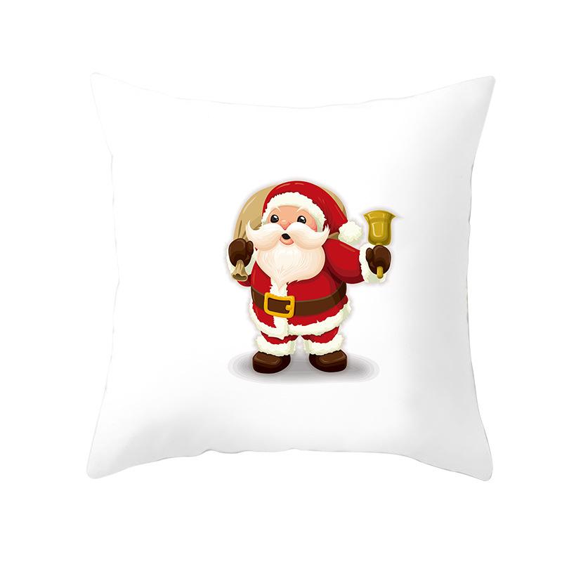 Cartoon Christmas Peach Skin Pillow Cover New Sofa Cushion Cover Square Cushion Pillow Cover