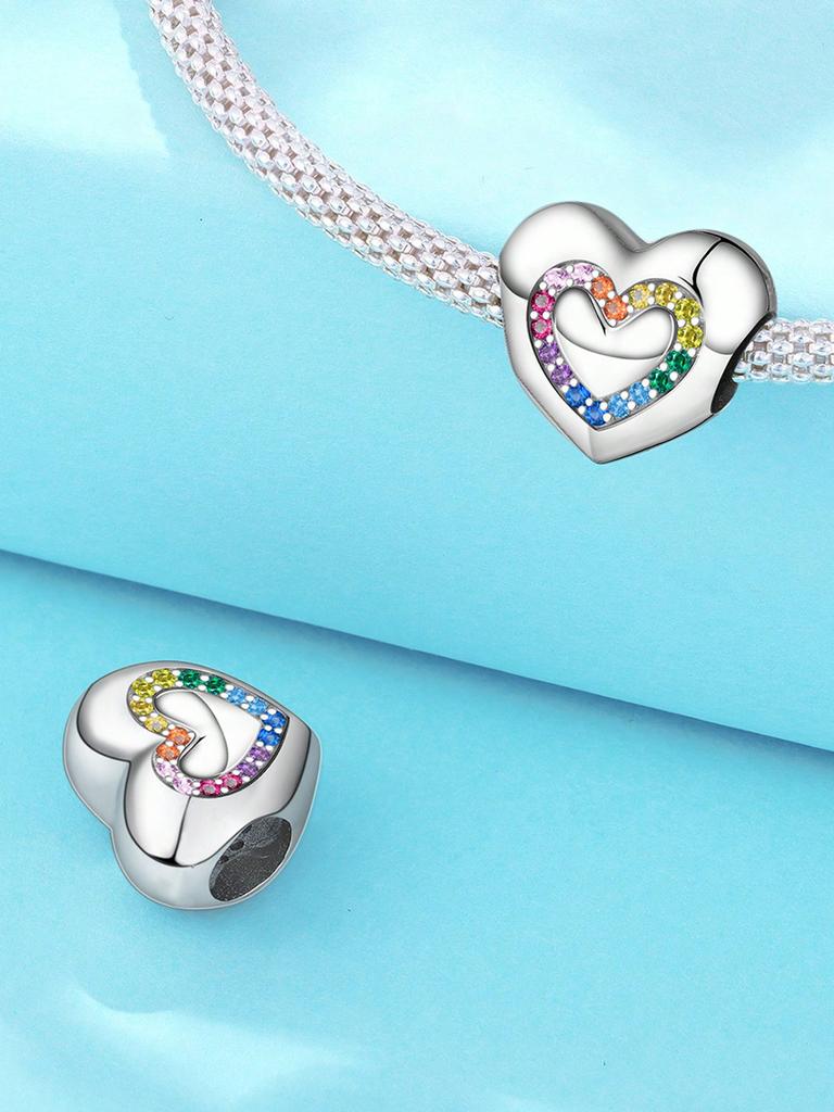 Charm Copper Colors Valentine'S Day Heart Bead For Original Bracelet Diy Beads Charms Jewellery Making Gift For Women Styfne