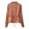 European and American Style, New Women's Clothing, Foreign Style, Fashionable and Versatile, Two-piece Set of Lace-up Shirts and Trousers