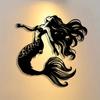 Elegant Mermaid Metal Wall Art Abstract Iron Sign for Halloween Christmas Home Office Cafe Bar Farmhouse Room Decor Housewarming Gift