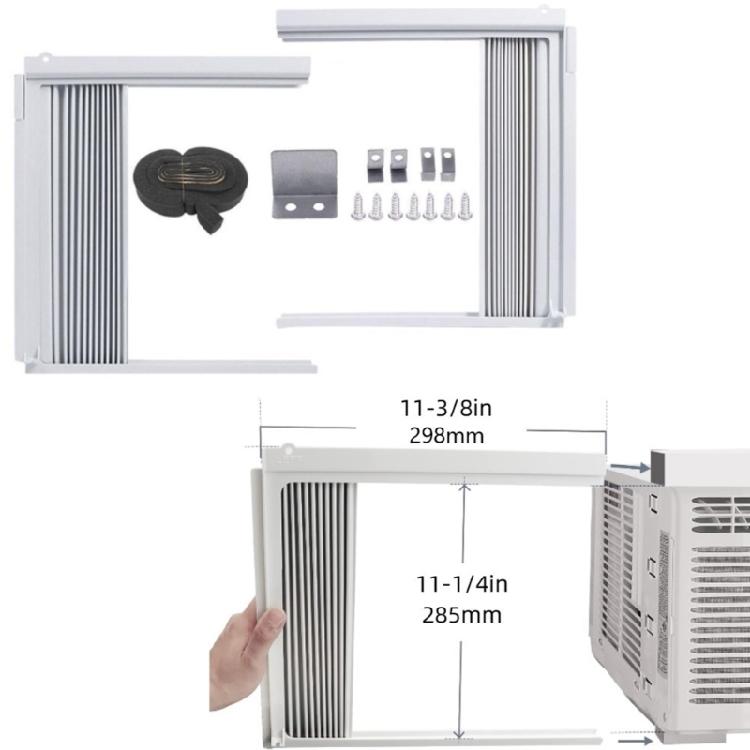 Window Air Conditioner Side Panel with Frame Room Air Conditioner Accordion Filler Curtain Replacement Adjustable