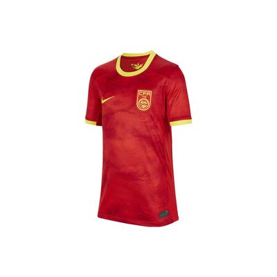 Nike Dri-FIT 2023 Season China National Team Home Fan Edition Color Block Quick-Dry Soccer Short Sleeve T-Shirt Kids Tops Fitness-Red FB0576-687